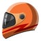Orange racing helmet icon, isometric 3d style