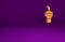 Orange Radar icon isolated on purple background. Search system. Satellite sign. Minimalism concept. 3d illustration 3D