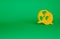 Orange Radioactive icon isolated on green background. Radioactive toxic symbol. Radiation Hazard sign. Minimalism