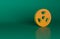 Orange Radioactive icon isolated on green background. Radioactive toxic symbol. Radiation Hazard sign. Minimalism