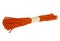 Orange raffia rope on white background