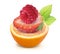 Orange Raspberry and Strawberry with leaves