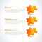 Orange realistic puzzle jigsaw piece information workflow business scheme template vector