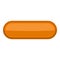 Orange rectangle button icon, cartoon style