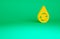 Orange Recycle clean aqua icon isolated on green background. Drop of water with sign recycling. Minimalism concept. 3d