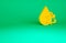 Orange Recycle clean aqua icon isolated on green background. Drop of water with sign recycling. Minimalism concept. 3d