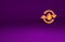 Orange Recycle clean aqua icon isolated on purple background. Drop of water with sign recycling. Minimalism concept. 3d