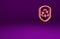 Orange Recycle symbol inside shield icon isolated on purple background. Eco protection sign. Minimalism concept. 3d