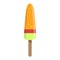 Orange, Red And Green Ice-Cream Bar On A Stick, Colorful Popsicle Isolated Cartoon Object