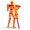 Orange / red manikin as a worker with jackhammer