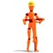 Orange / red manikin as a worker with jackhammer