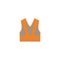 Orange reflective vest icon and simple flat symbol for web site, mobile, logo, app, UI