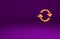 Orange Refresh icon isolated on purple background. Reload symbol. Rotation arrows in a circle sign. Minimalism concept