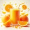 Orange refreshment, cool drink. Fresh and healthy drinks for summer. AI generated