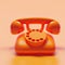 Orange retro telephone with copy space and typical ai mistakes generative ai illustration