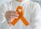 Orange ribbon for awareness on Leukemia, Kidney cancer, RDS disease, multiple sclerosis, ADHD illness, COPD