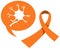 Orange ribbon leukemia awareness multiple sclerosis awareness malnutrition awareness sign or object