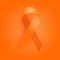 Orange Ribbon a Medical Symbol of Leukemia. Vector Illustration