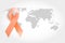 Orange Ribbon a Symbol of Leukemia. Vector Illustration