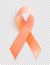 Orange Ribbon a Symbol of Leukemia. Vector Illustration