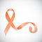 Orange Ribbon a Symbol of Leukemia. Vector Illustration