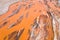 Orange riverbed closeup