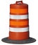 Orange Road Construction Barrel Isolated