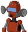 Orange Robot With Dome Head And Happy Mouth And Large Blue Visor Eye