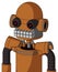 Orange Robot With Dome Head And Keyboard Mouth And Black Glowing Red Eyes