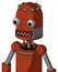 Orange Robot With Dome Head And Square Mouth And Two Eyes