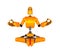 Orange robot in meditation pose