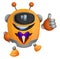 Orange robot in a tuxedo illustration vector