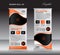 Orange roll up banner stand template, stand design,banner design