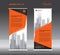 Orange Roll up banner template vector, flyer, advertisement