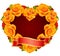 Orange Rose Frame in the shape of heart