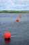 Orange round buoys