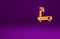 Orange Router and wi-fi signal icon isolated on purple background. Wireless ethernet modem router. Computer technology