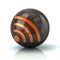 Orange Rss feed icon on black glossy sphere