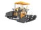 Orange rubber tracked paver for laying roads 3D render on white background no shadow