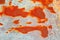 Orange rust on metal surface