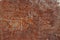 Orange rusty metal aged shabby industrial grunge texture pattern for macro wallpaper or background