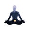 Orange sacral chakra human lotus pose yoga, abstract inside your mind