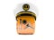 Orange safe with captain`s hat