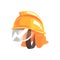 Orange safety helmet for fireman vector Illustration