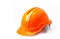 Orange safety helmet isolated on white background, hard hat on w