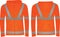 Orange safety jacket, front and back view