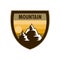 Orange Scene Mountain Adventure Shield Badge Design