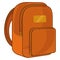 Orange school bag icon