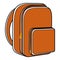 Orange school bag icon