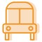 Orange school bus, icon